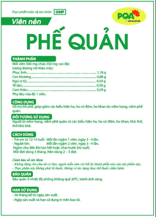 Hướng dẫn sử dụng viên nén phế quản pqa